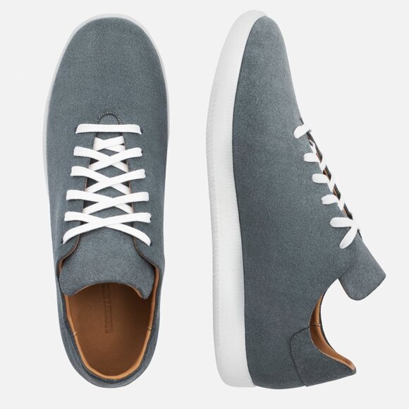 Beckett Simonon Men's Geller Casual Classic Suede Trainer Sneakers Grey Blue 11 - Picture 2 of 9